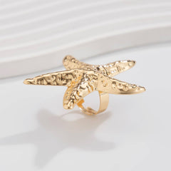 NEW BEACH IMITATION PEARL ADJUSTABLE ALLOY RING_CWMM3237