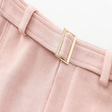 SUEDE MINI SKIRT FOR WOMEN FRENCH CHIC STYLE_CWDSD8342