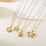 Versatile Zircon Hollow Butterfly Necklace