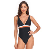 SEXY V NECK ADJUSTABLE LACE UP ONE PIECE SWIMSUIT_CWMW0628
