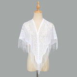 SUMMER WAISTCOAT HOLLOW TASSEL TRIANGLE SHAWL_CWMM1997