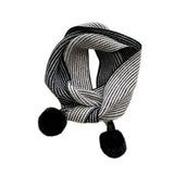 Cwasc2387_Women'S Winter Hairball Striped Long Scarf