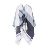 FAUX CASHMERE SHAWL ALL MATCH CLOAK WITH TIES_CWASC2173