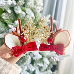CHRISTMAS CUTE ELK ANTLER HEAD ORNAMENT HAIRPIN_CWAHA3372