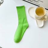 NEW SOLID COLOR CASUAL WOMENS MID CALF SOCKS_CWMS1402
