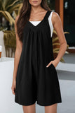 Cwsjs1485_Summer Sleeveless Solid Color Overalls