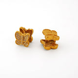 3D BUTTERFLY EARRINGS WITH CZ STAINLESS STEEL_CWMM8921