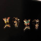 RETRO EXAGGERATED BUTTERFLY ELEMENT EARRINGS_CWMM5517