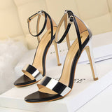 COLOR MATCHING OPEN TOE HOLLOW STILETTO HEELS_CWSHH0041