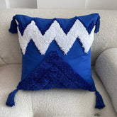 PLUSH BLUE PILLOW MOROCCAN STYLE PILLOWCASE_CWMM0869