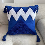 PLUSH BLUE PILLOW MOROCCAN STYLE PILLOWCASE_CWMM0869