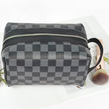 PORTABLE WATERPROOF CHESSBOARD PLAID COSMETIC BAG_CWAB1093