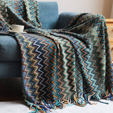KNITTED STRIPED SOFA BLANKET BLANKET_CWMM0185
