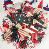 Usa Flag Ribbon Wreath For Independence Day_Cwaje05381