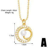FLOWER PEARL INLAID ZIRCONIUM PENDANT NECKLACE_CWAJE0904