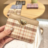 New Fashion Houndstooth Heart 2-Fold Wallet_Cwab06248