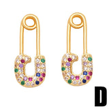 SET WITH COLORED ZIRCON PAPER CLIP EARRINGS_CWAJE1045