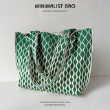 Women Fashion Plaid Knitted Shoulder Handbag_Cwab1515