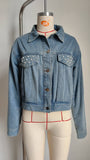 Washed Vintage Diamond-Encrusted Denim Jacket