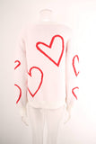 Valentines Day Color Contrast Heart Pullover Sweater