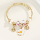 Unique Beaded Bracelet With Flower Eye Pendant_Cwmm8589
