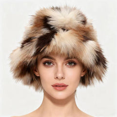 Fluffy Faux Fur Bucket Hat Trendy Winter_Cwah04781