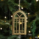 GOLD GLITTER PLASTIC REINDEER CHRISTMAS ORNAMENT_CWMM9750