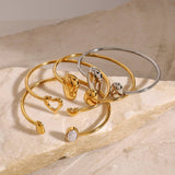 Waterdrop Cuff Bracelet Stud Earrings Set