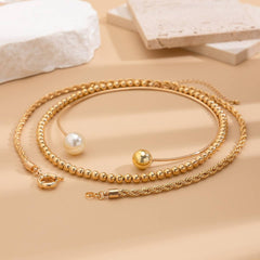 Versatile Geometric Faux Pearl Twisted Necklace_Cwmm3131