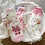 Warm And Cute Polka Dot Home Sleeping Socks_Cwms1056