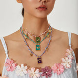 HANDMADE ZODIAC ROPE NECKLACE WITH OCEAN CHARMS_CWMM8830