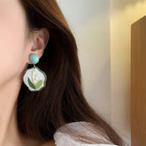 Xinling Oil Painting Orchid Earrings_Cwaje1625