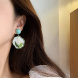 Xinling Oil Painting Orchid Earrings_Cwaje1625