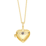 GOLD HEART SHAPED PENDANT NECKLACE_CWAJE0918