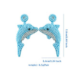 CUTE CARTOON DOLPHIN STARFISH RICE BEAD EARRINGS_CWAJE1647