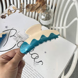New Color Matching Acrylic Wave Hairpin, Medium