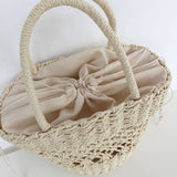 Women Casual Woven Straw Bag Oval Handbag_Cwab0821