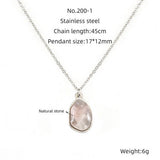 Irregular Natural Stone Titanium Steel Clavicle Chain