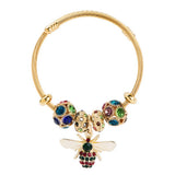 GOLD BEE CHARM BRACELET WITH SPARKLE BEADS_CWMM8475
