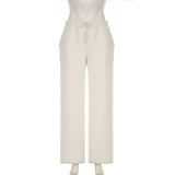 Stylish Warm Lamb Wool Lace-Up Pants