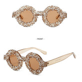 FASHIONABLE ROUND DIAMOND STUDDED SMALL SUNGLASSES_CWASG0856