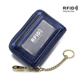 Zipper Key Case Genuine Leather Card Holder_Cwab3870