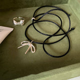 SWEET AND CUTE BOW DRAWSTRING NECKLACE FOR WOMEN_CWAJE3078