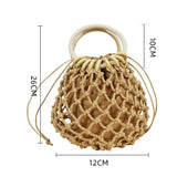 Women Round Straw Bag Rattan Beach Handbag_Cwab0826
