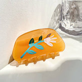 Vintage Print Acrylic Hair Claw Candy Color Clip_Cwaha0735