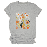Women Summer Tee ??Flor Casual Round Neck_Cwtts1500