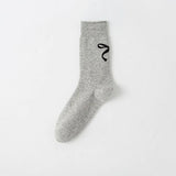 COTTON BOW PRINT CREW SOCKS_CWMS0952