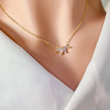 Cross Necklace Is A Full Diamond Collarbone Chain