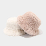 Faux Mink Plush Bucket Hat Winter Warm Trendy_Cwah04780