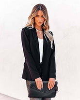 Solid-Colored Long-Sleeved Cardigan Mini Suit